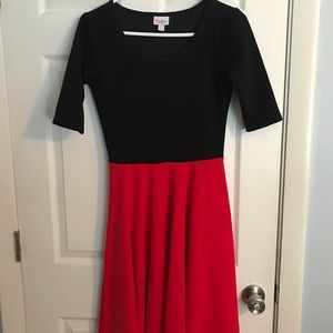 Lula Roe Nicole Black and Red Dress